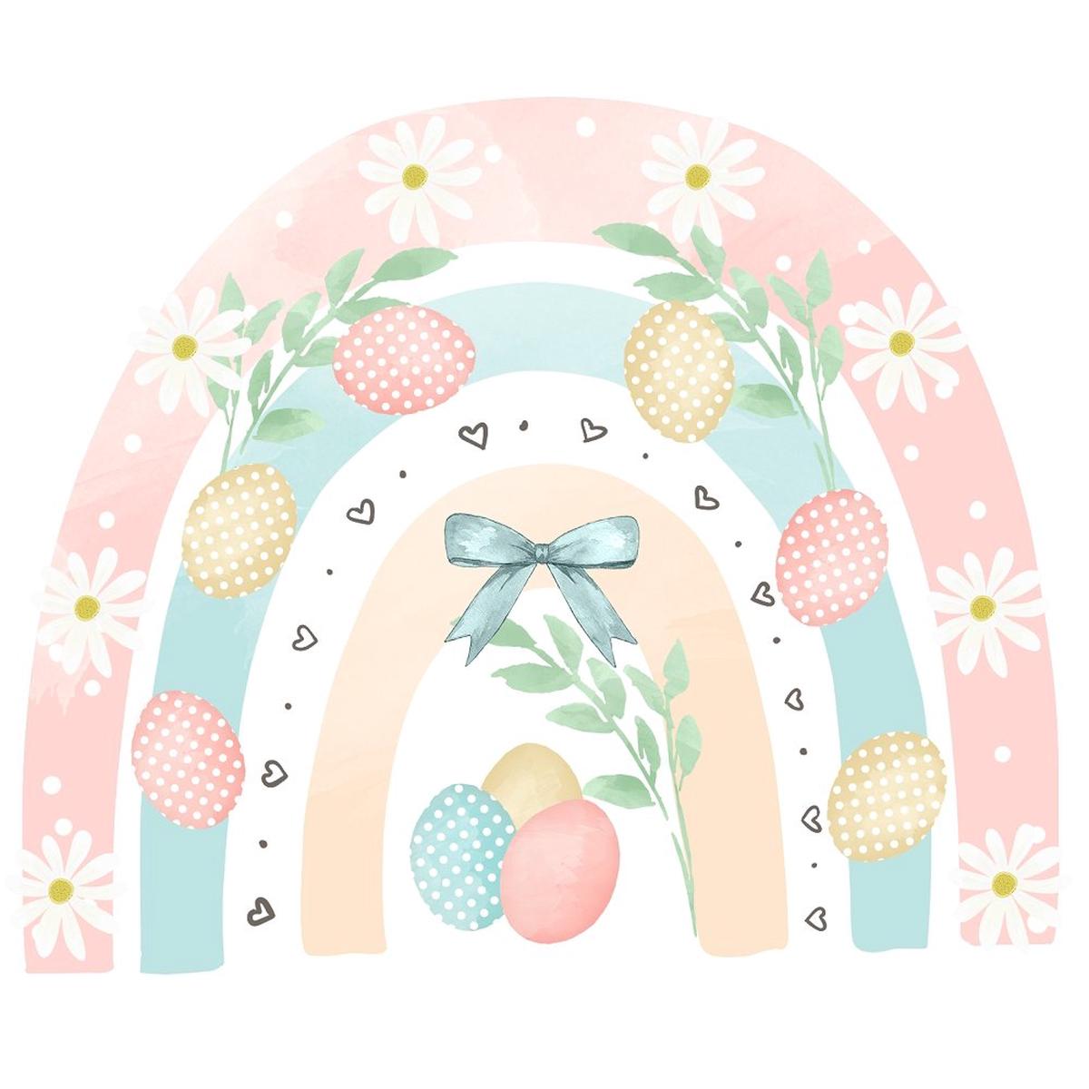 Easter Rainbow Gnomes Scene #2 Fabric Panel