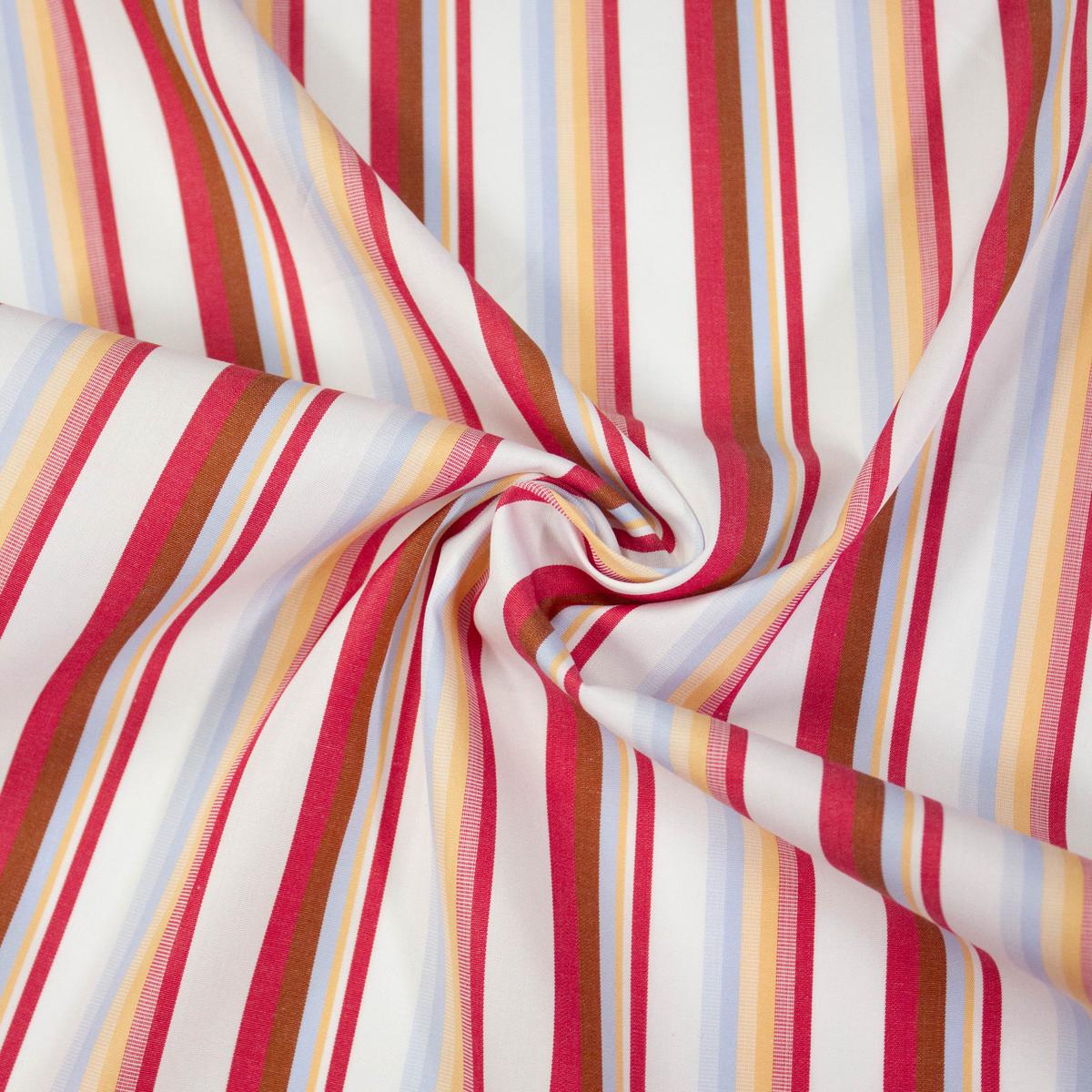 Tiry Multicolour Striped Cotton Shirting Fabric
