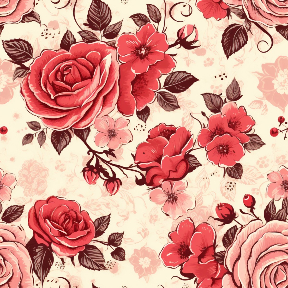 Vintage Valentines Day Pattern 19 Quilting Cotton Fabric
