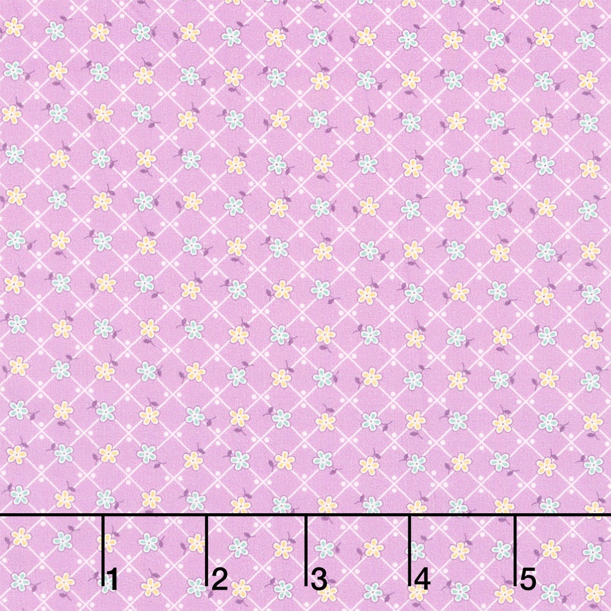 Darlene's Favorites - Flower Geo Squares Lavender Yardage