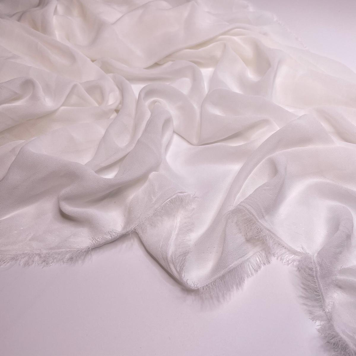 Lesson Learned - Chiffon Poly Woven - White - 0.8M Bundle