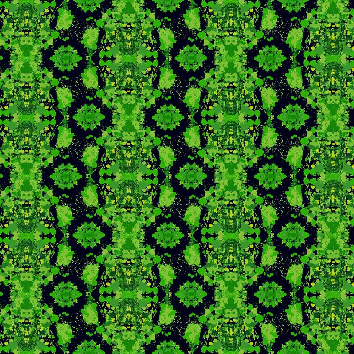 Andover Fabric Phantasm - Dark Damask Venom 1519G