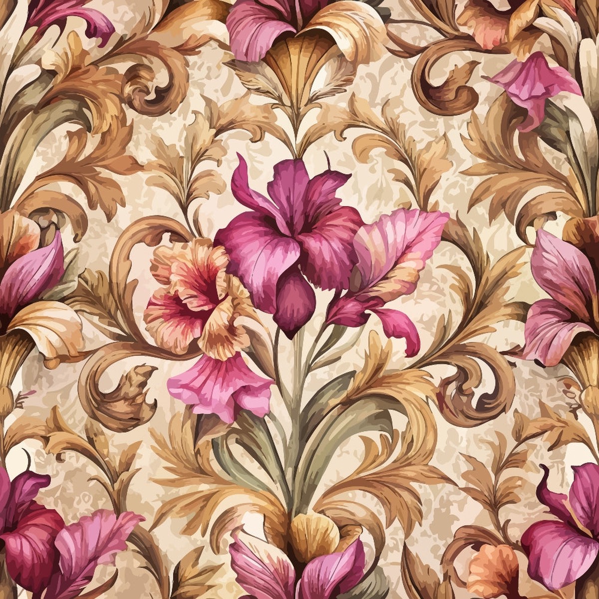 Baroque Florals Pattern 113 Quilting Cotton Fabric
