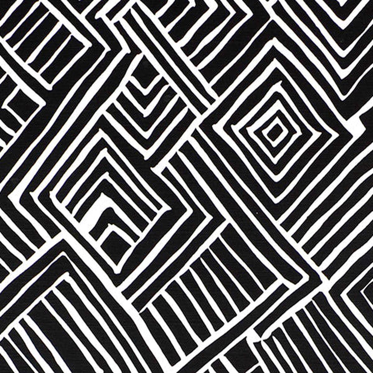 Alan Campbell Fabric: Melinda - Black on White Belgian Linen/Cotton