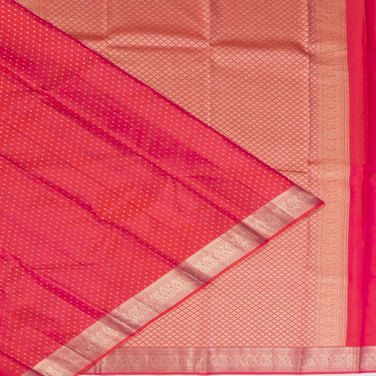 Classic Taranga Kanchi Silk Brocade Redish Pink Saree