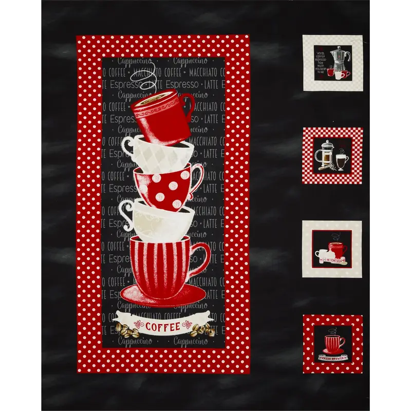 Perfect Brew Fabric Collection - Perfect Brew Panel Black