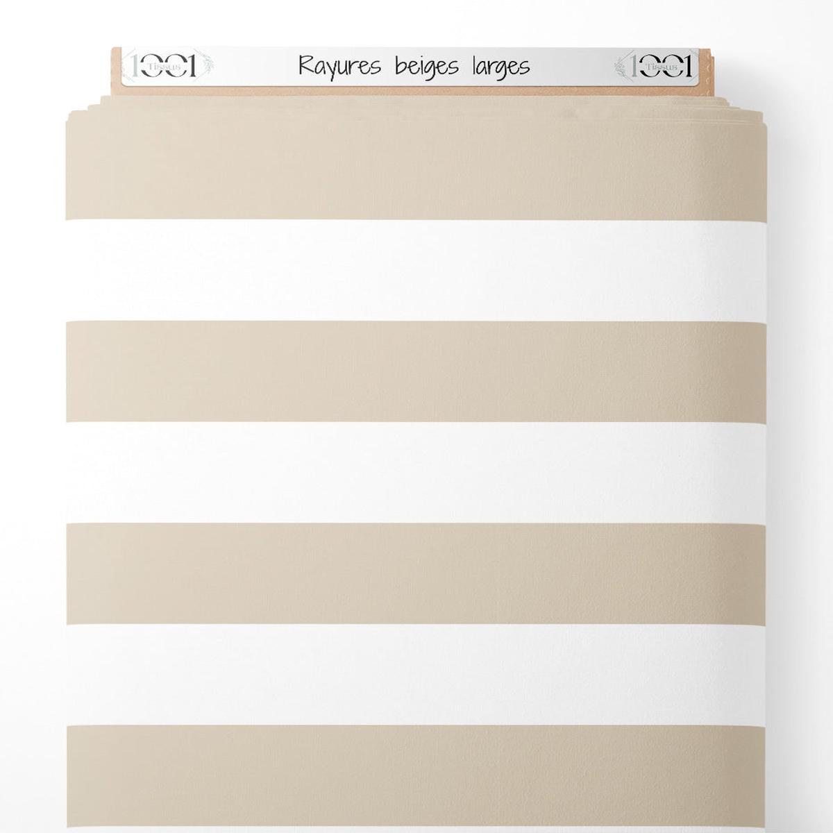 Tissu - Rayures beiges larges