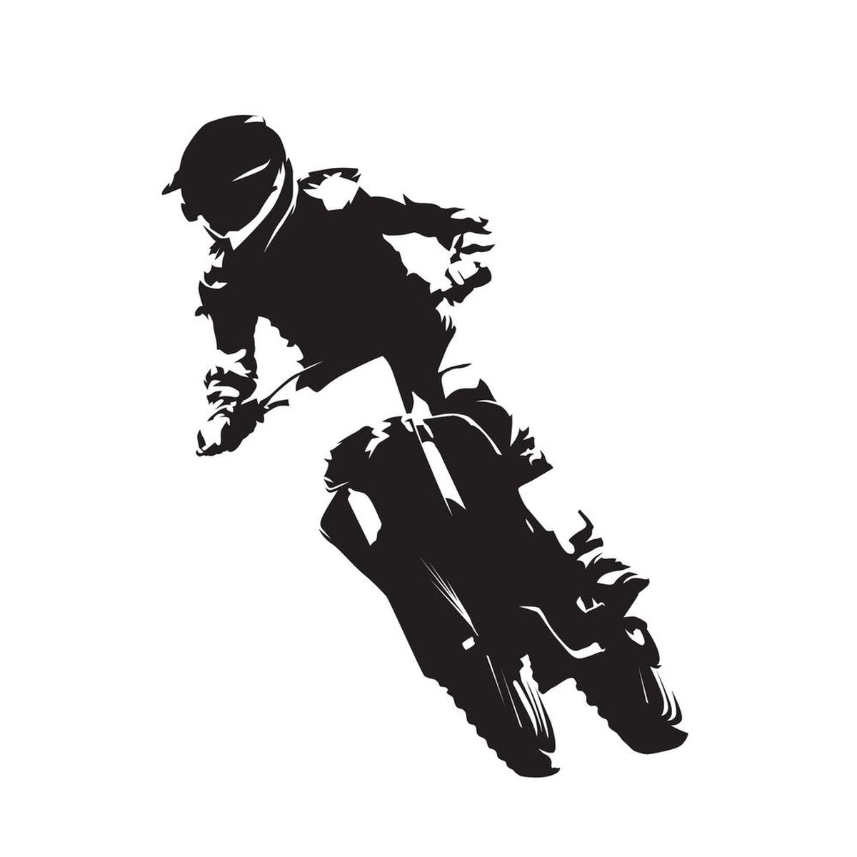Motocross Silhouette Fabric Panel