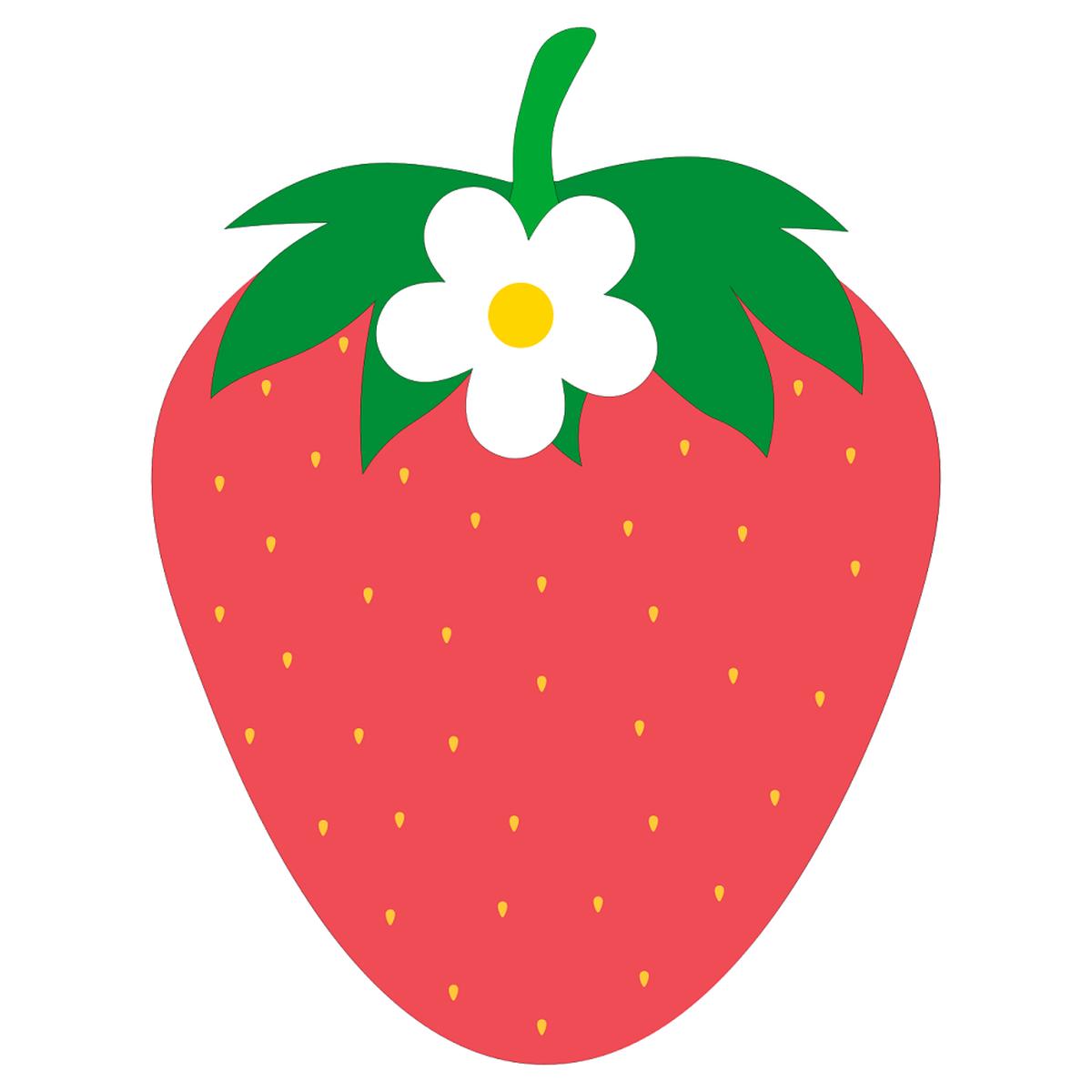 Strawberry Patch Flower on Strawberry Fabric Panel