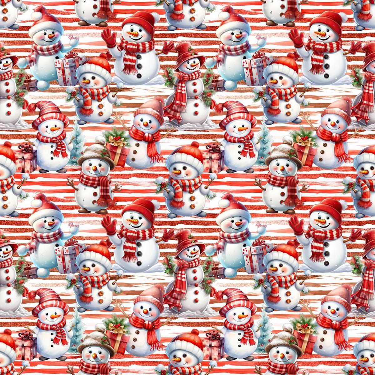 Dancing Snowmen Presents Fabric