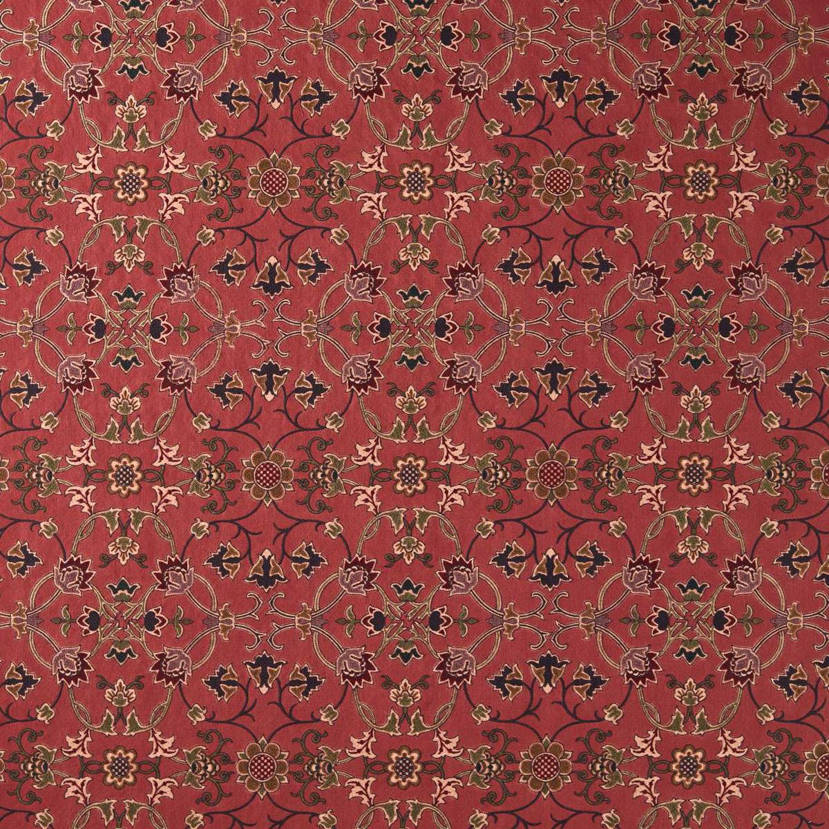 MORRIS & CO Persian Scroll Embroidery Fabric Classic Floral Plum - MHTF237659