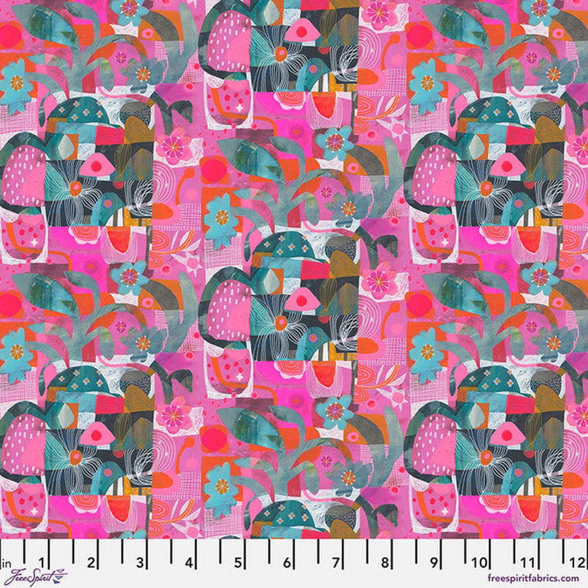 Blocks Pink Colori Cotton 4445 Fabric Per Yard