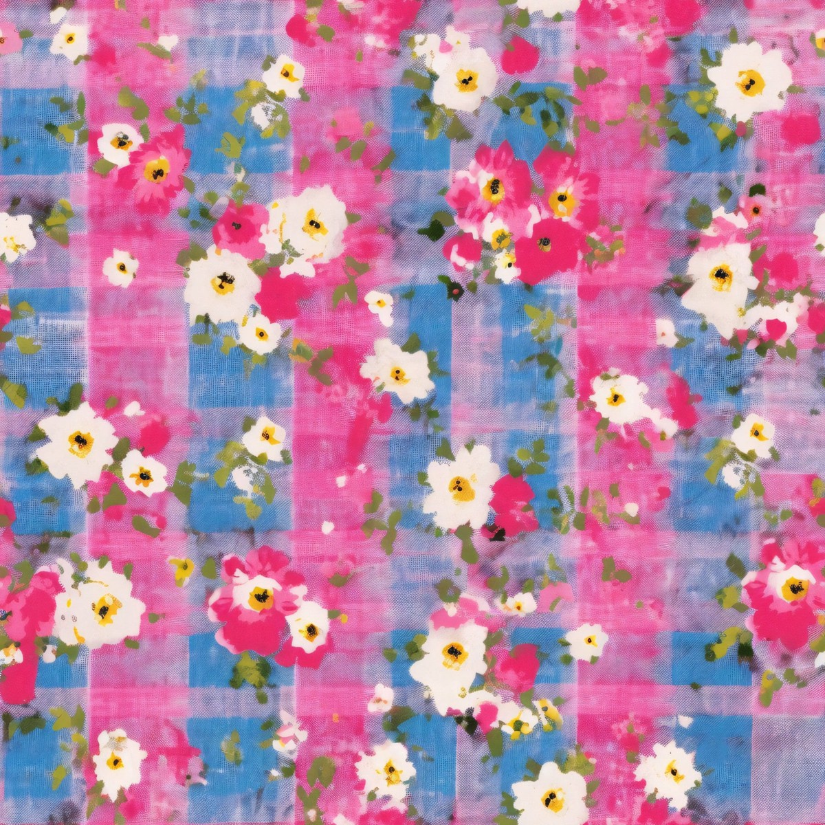 Country Girl Pastel Pink Plaid Pattern 3 Quilting Cotton Fabric