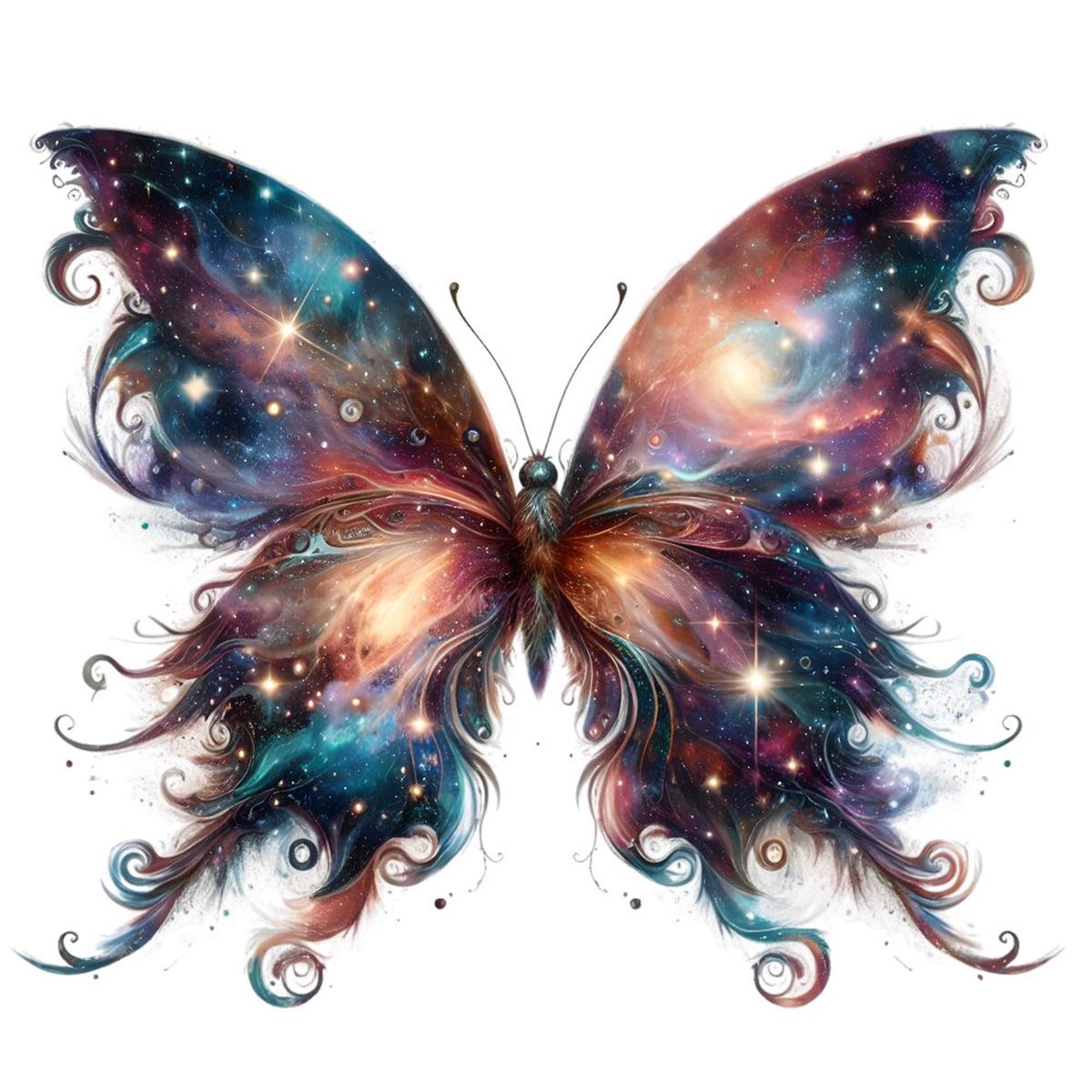 Mystical Butterflies Galaxy 3 Fabric Panel