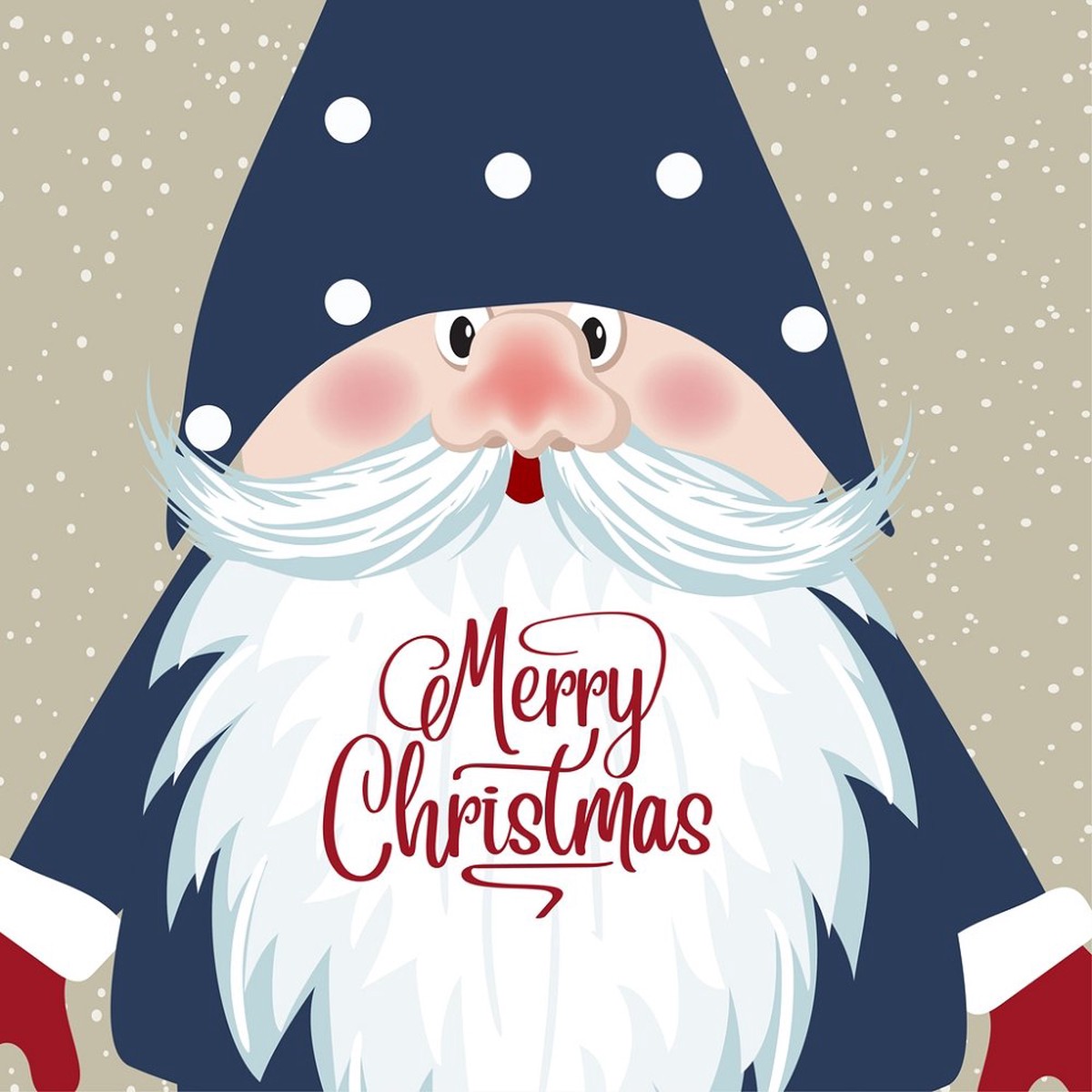 Retro Christmas Gnome Fabric Panel - Multi