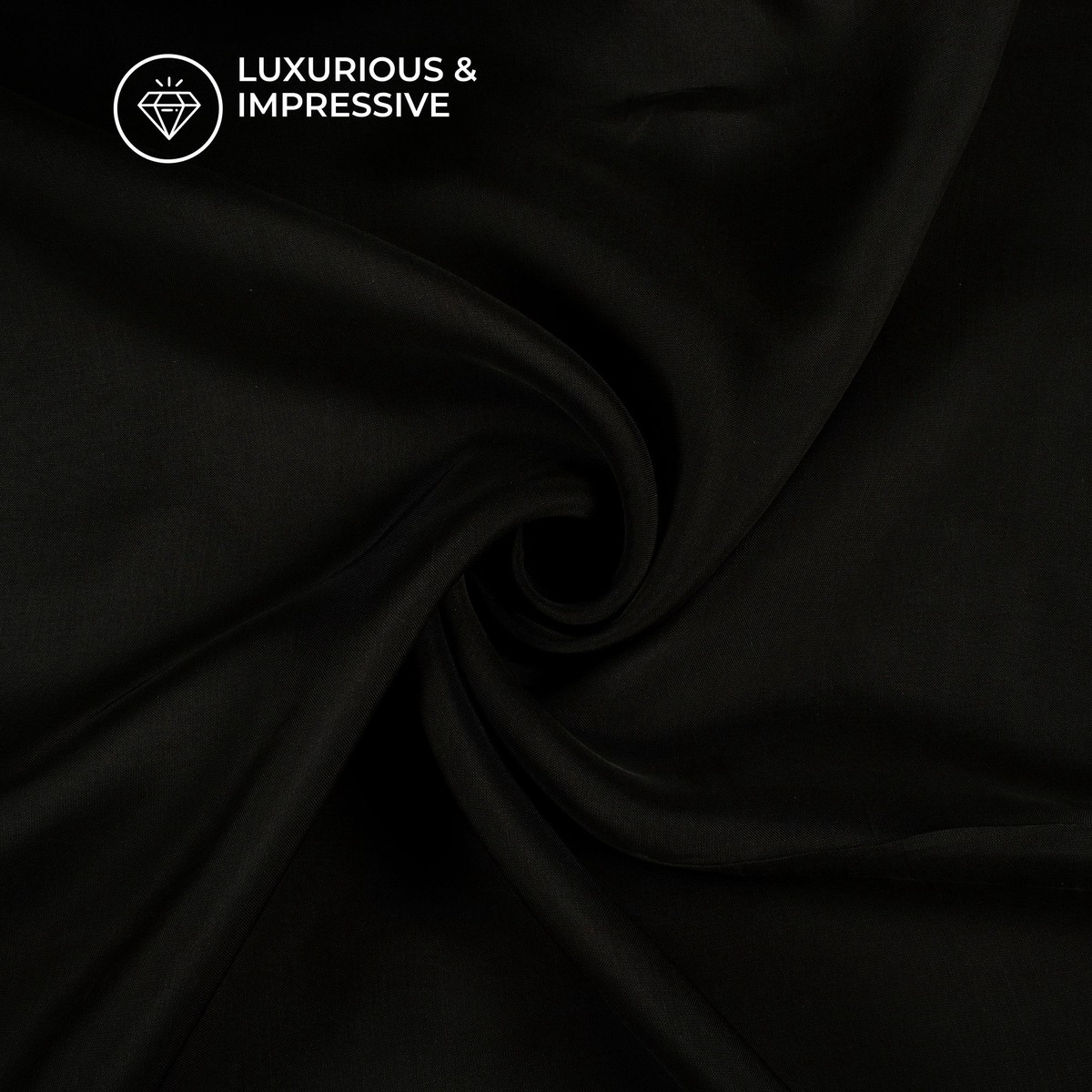 Black Plain Pure Organza Fabric