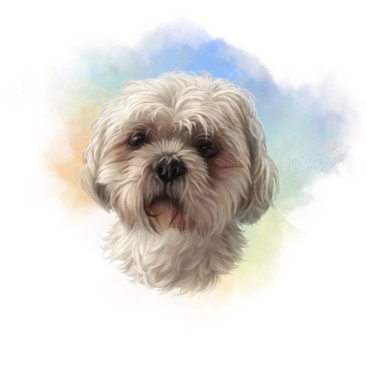 Maltipoo Dog Portrait Fabric Panel