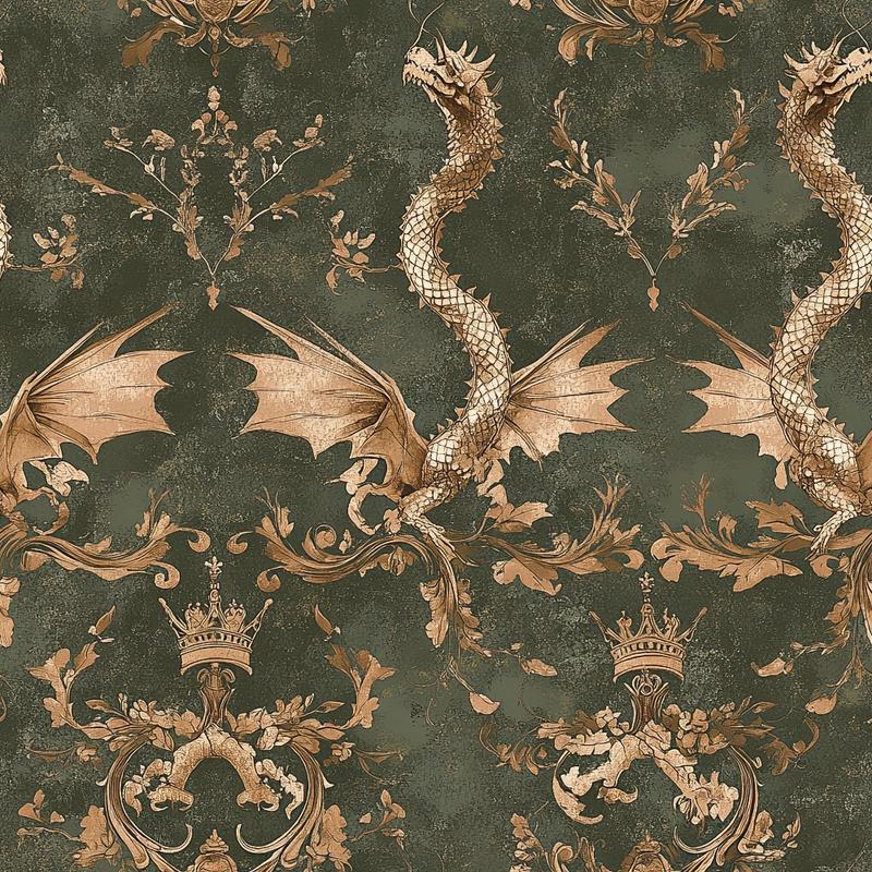 Draconian Royale Pattern 64 Quilting Cotton Fabric