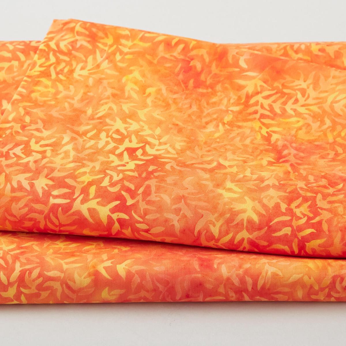 Rainbow Batiks Favorites - Vines Orange Pumpkin 2 Yard Cut
