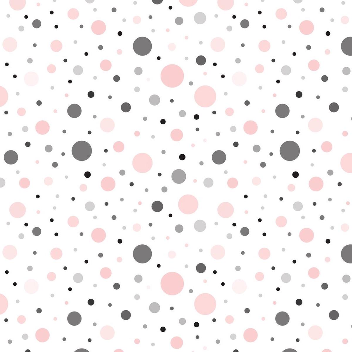 Pink Black Polka Dot Fabric