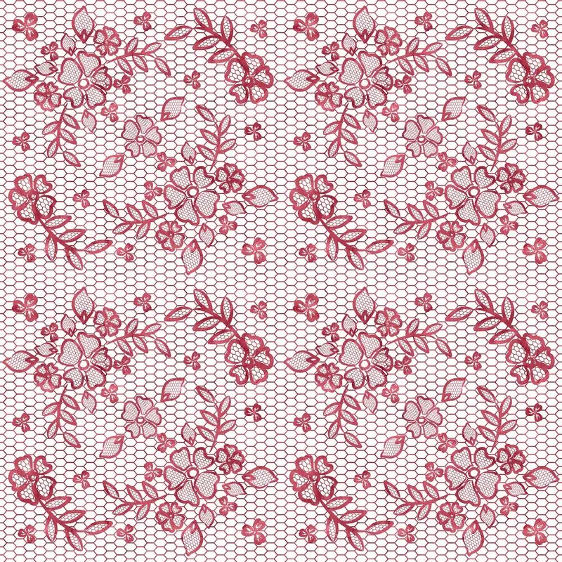 Rain Romance Lacey Floral Fabric - Burgundy