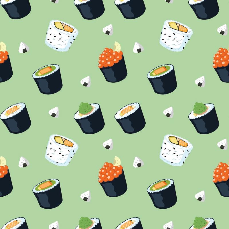 My Favorite Sushi Pattern 2 Quilting Cotton Fabric