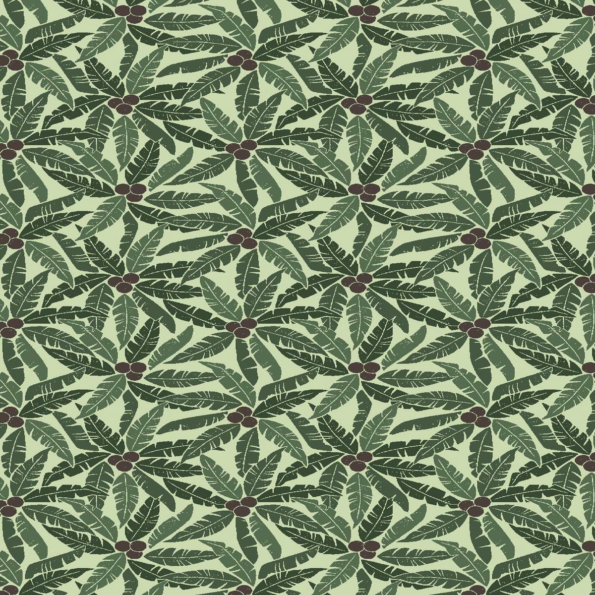 Rising Sun Palm Tree By Loes van Oosten for Cotton + Steel Fabrics Green