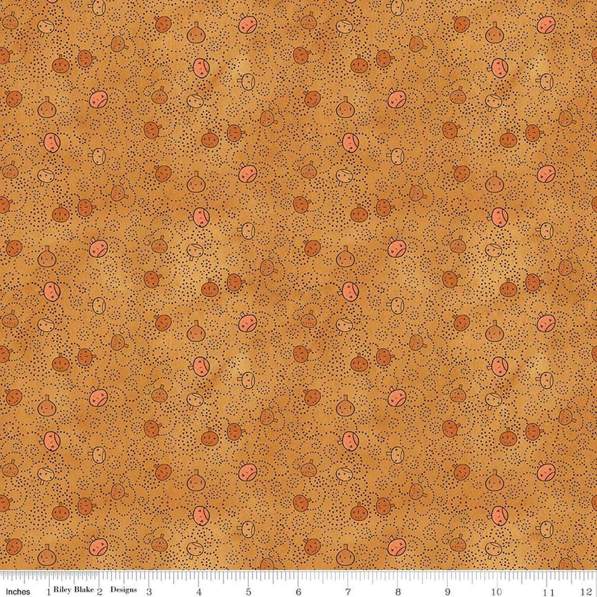SALE Spooky Pumpkins Gourd Orange Pumpkin Fabric - C17575 - Riley Blake Quilting Cotton Fabric
