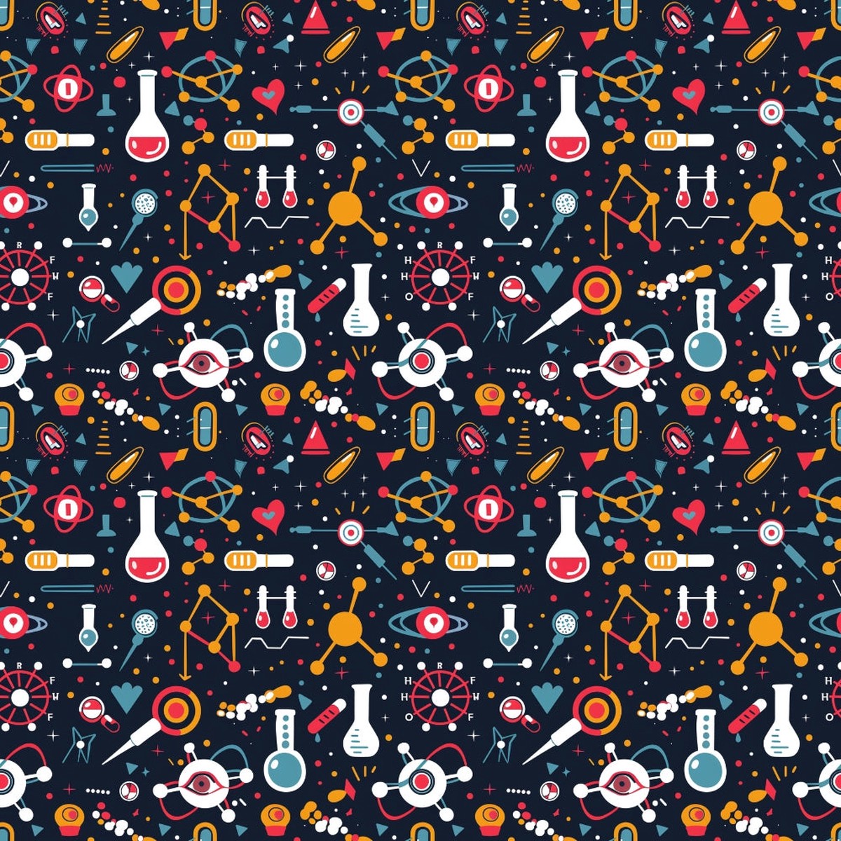 Science Kit Pattern 12 Quilting Cotton Fabric