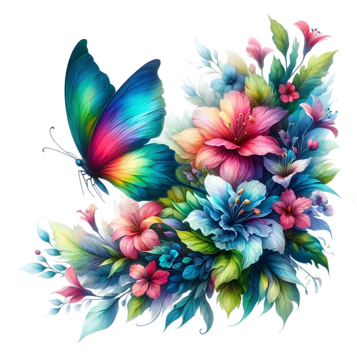 Mystical Butterflies Tropical 2 Fabric Panel