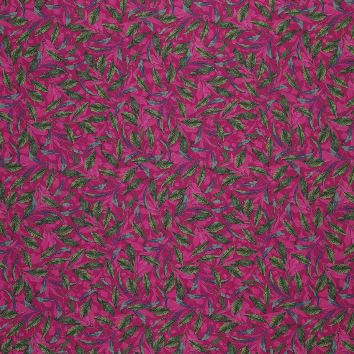 Midnight Blooms Fabric Collection - Greenery Magenta