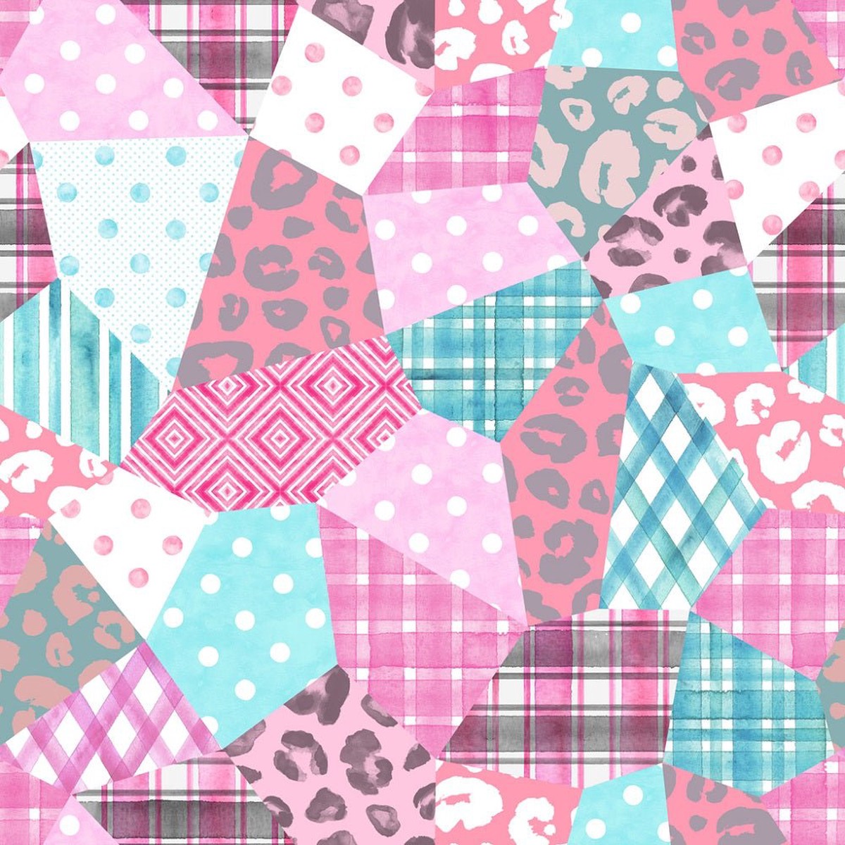 Trendy Patchwork Pattern 10 Fabric