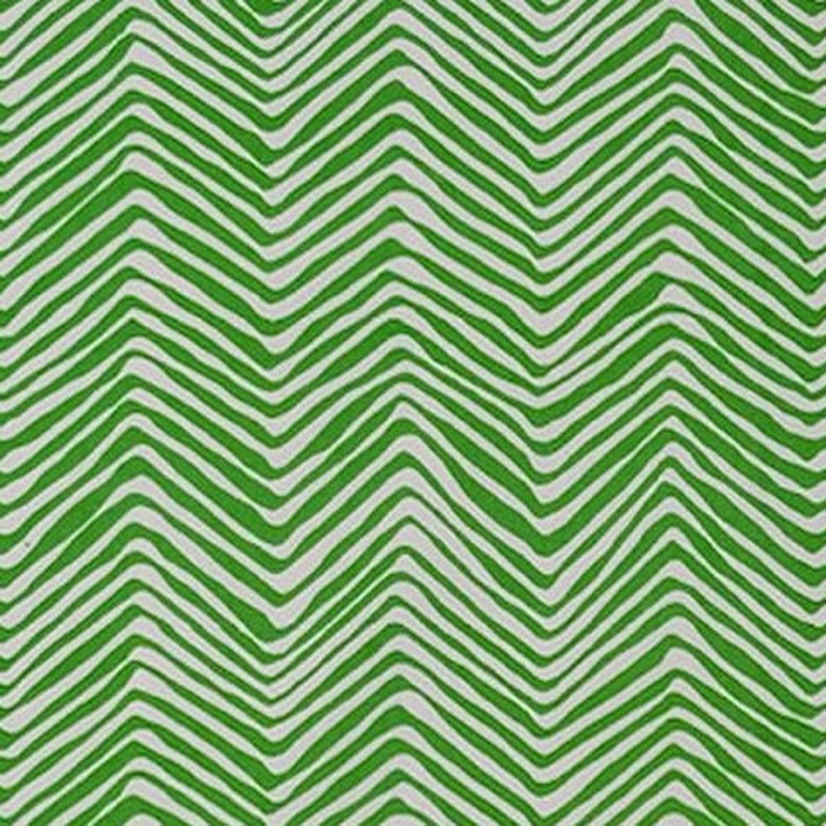 Alan Campbell Fabric: Petite Zig Zag - Custom Lime on White Suncloth (OUTDOOR)