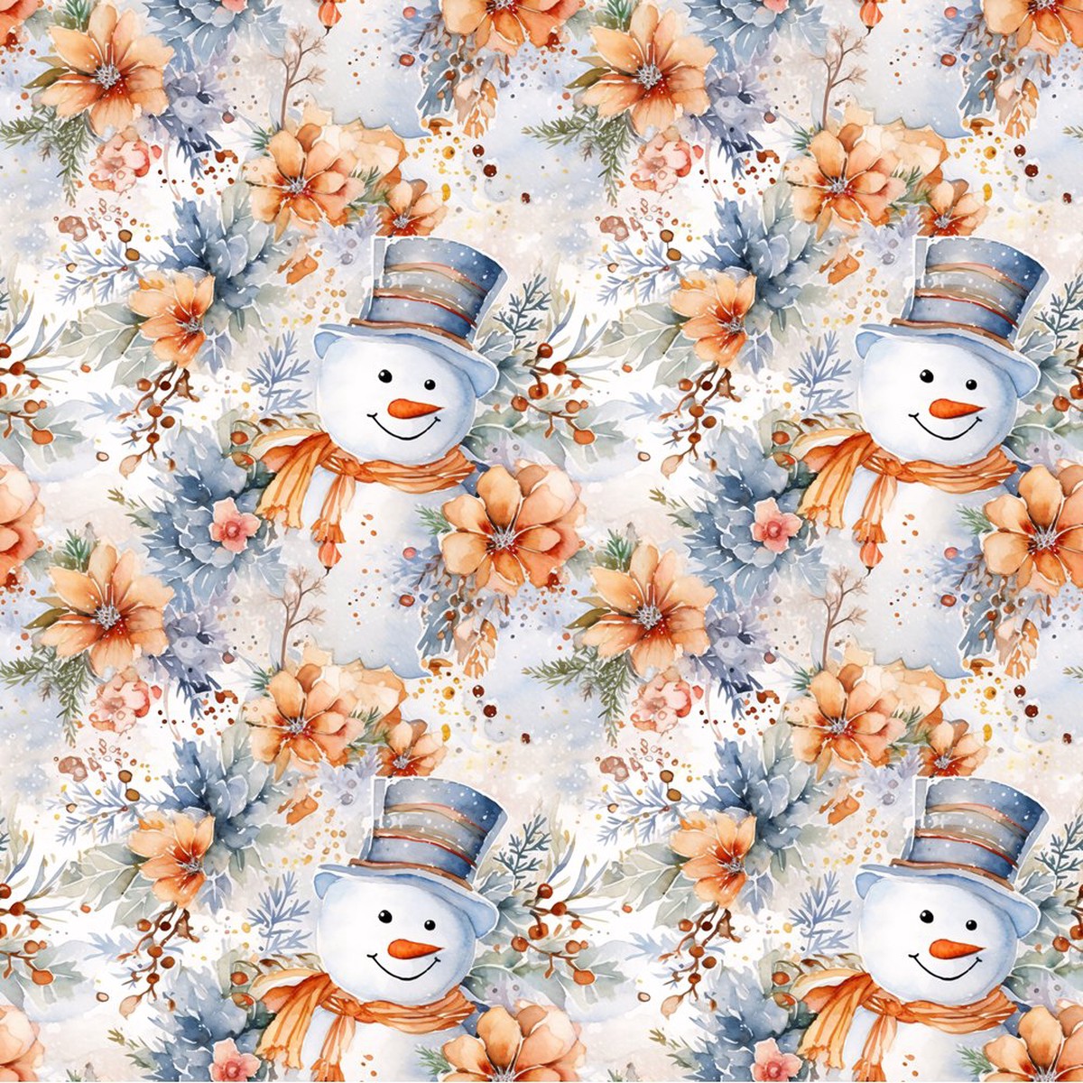 Jolly Snowmen Pattern 17 Fabric