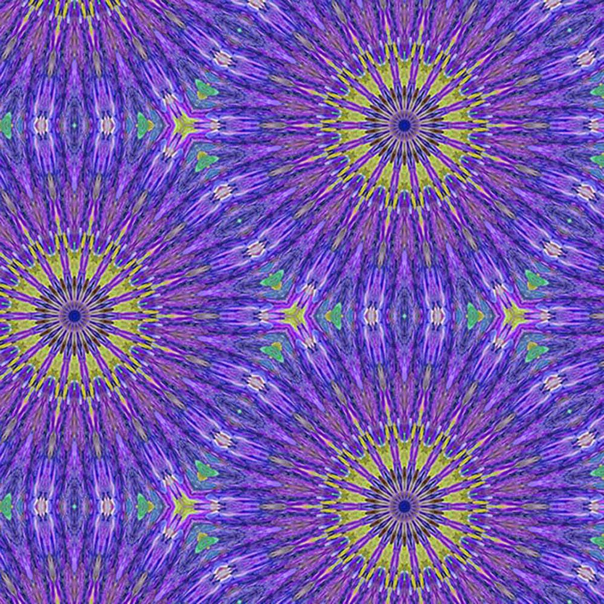 Hoffman Fabrics - Bubblelicious by Candy Quilt Designs - Digital Print - Kaleidoscope - Purple - 108" Wide Yardage