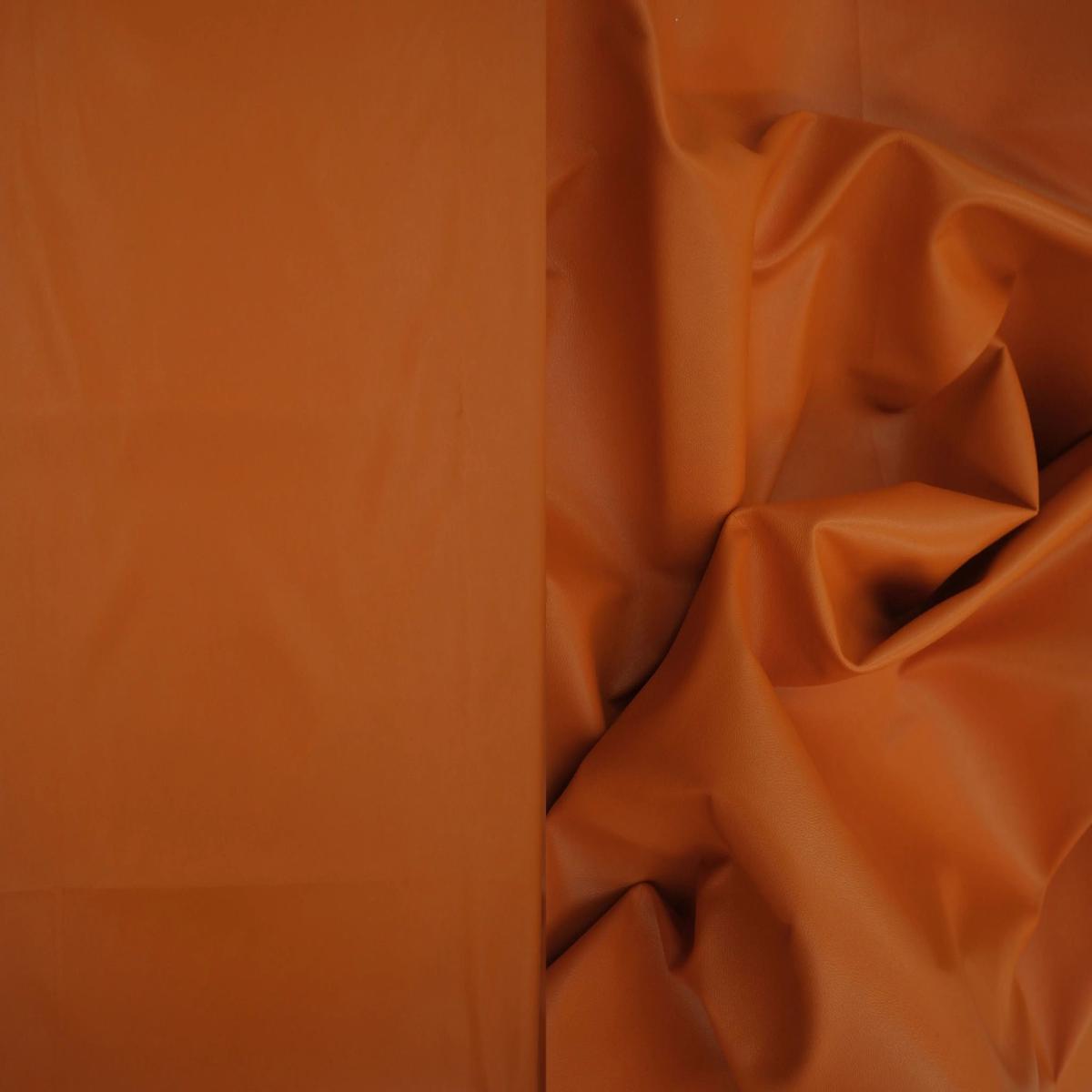 PU Pleather Stretch Knit Fabric - PU4218 - ORANGE BURNT