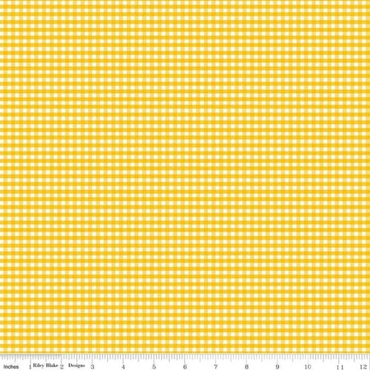 1/4 Yard 9x42 Riley Blake Small Gingham 1/8" Check Mustard Yellow Quilt Cotton