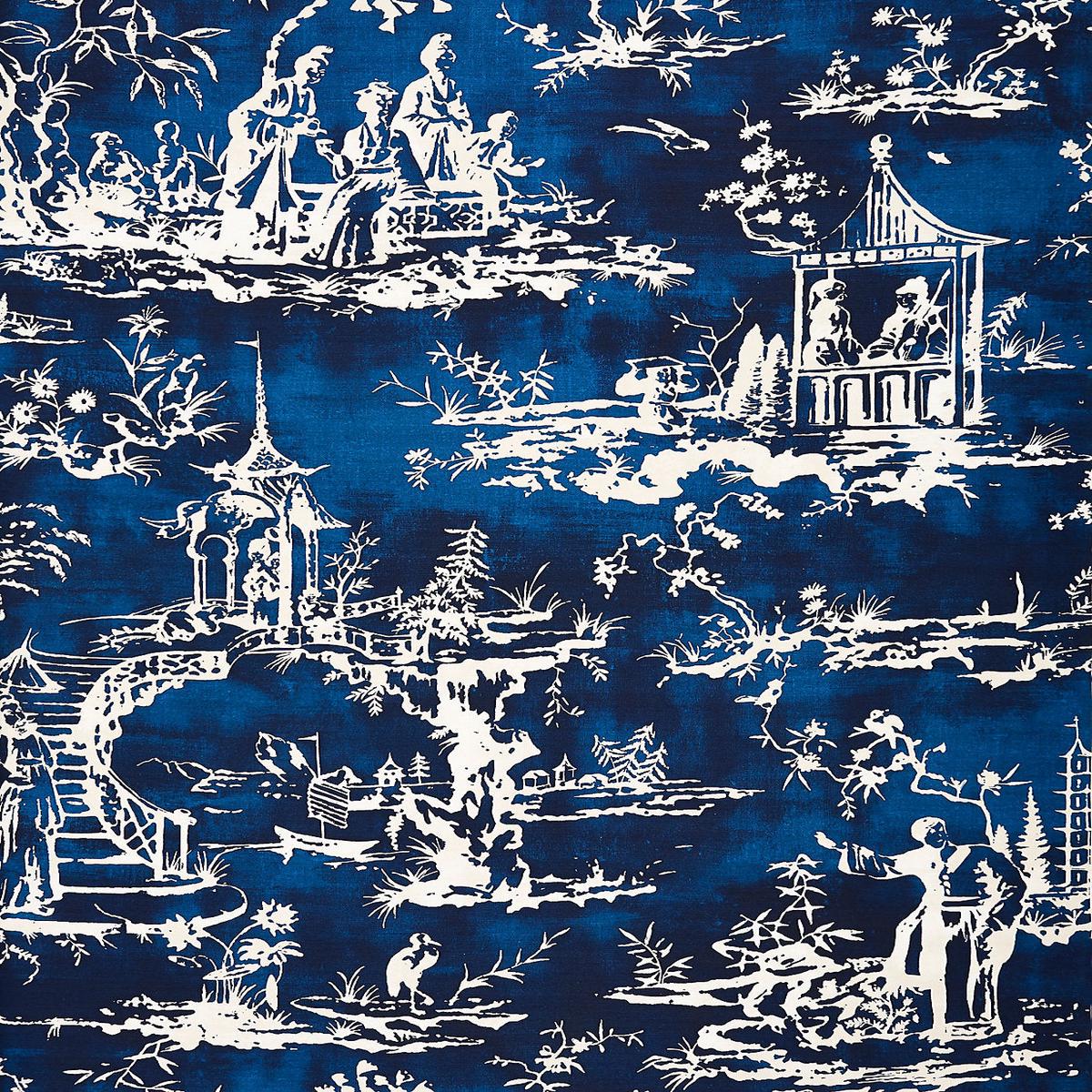 Summer Palace Print - Indigo by Scalamandre Fabric