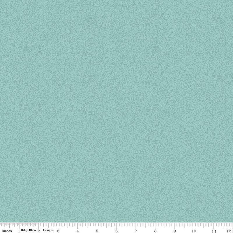 Liberty Quilt Fabric - York Fern in Duck Egg Blue - 016668104A