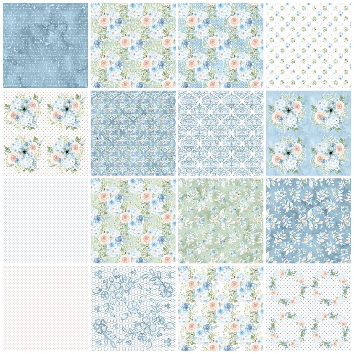 Powder Blue Fabric Collection - 1 Yard Bundle