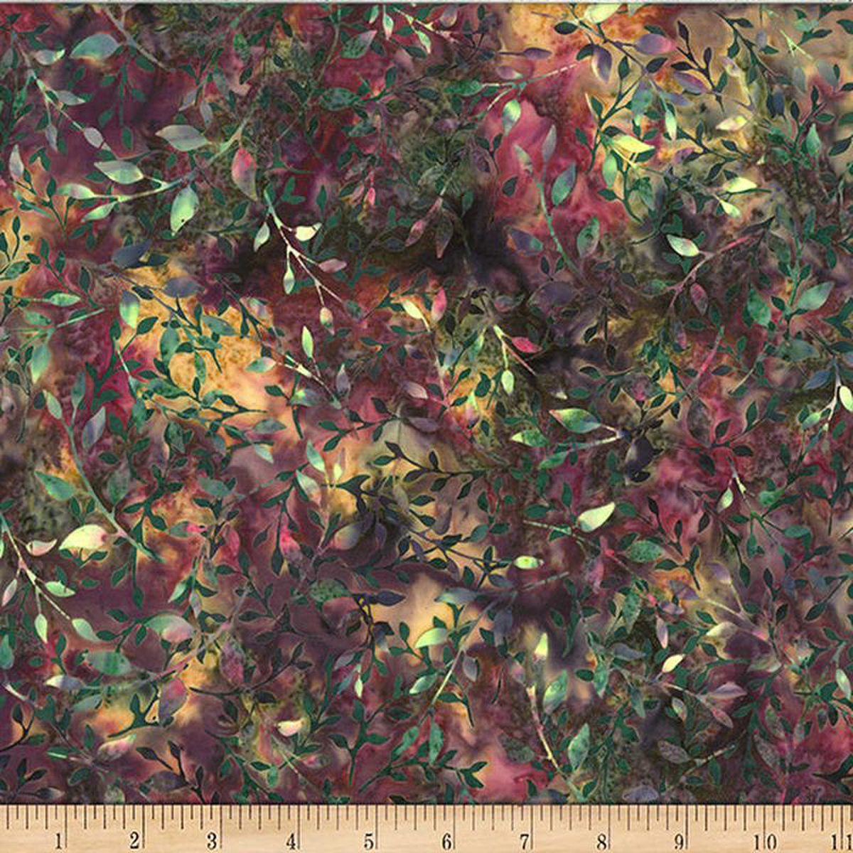 Fabric Hoffman Christmas Leafy Fauna Bali Batiks by the Quarter Yard 161
