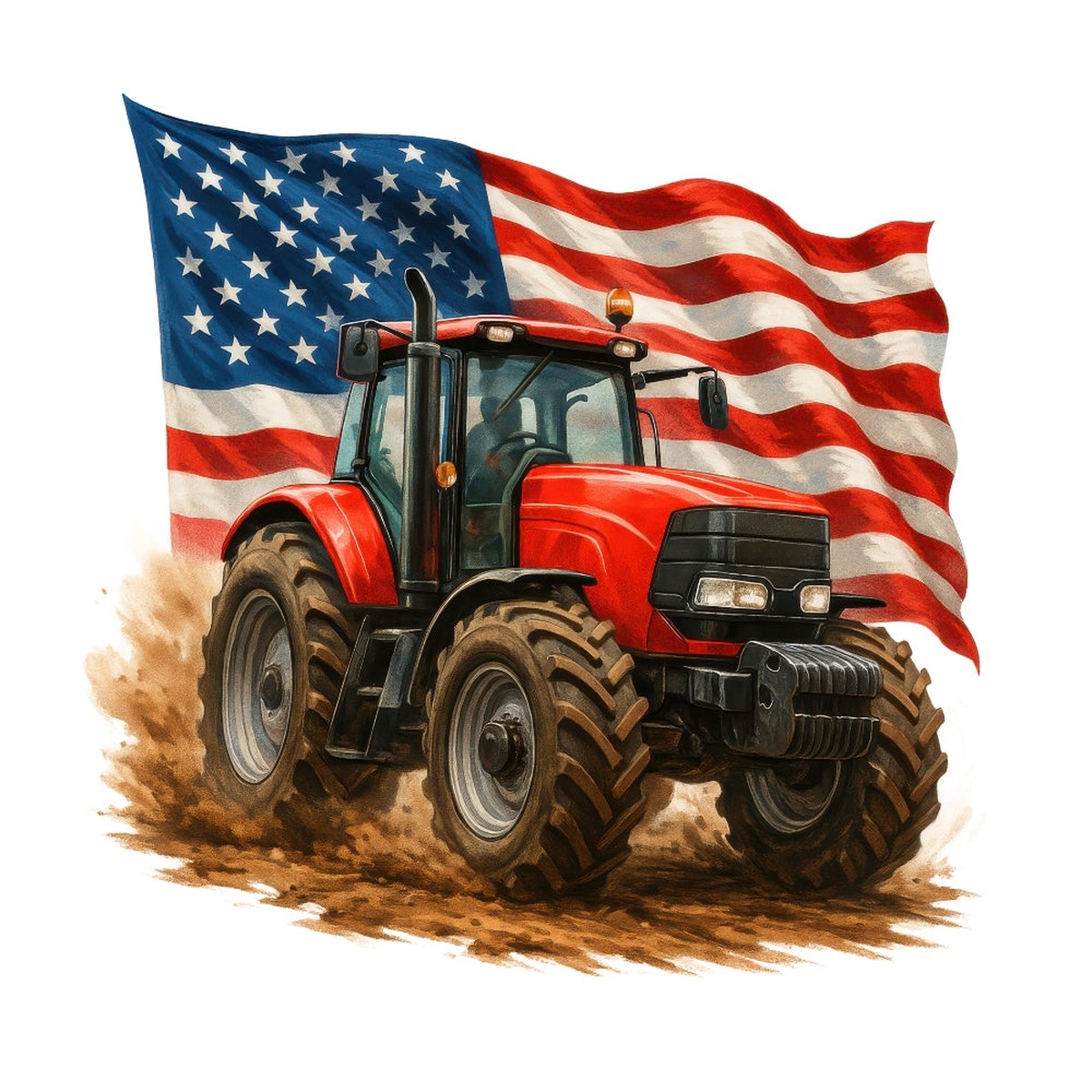 Patriotic Tractor Fabric Panel 10