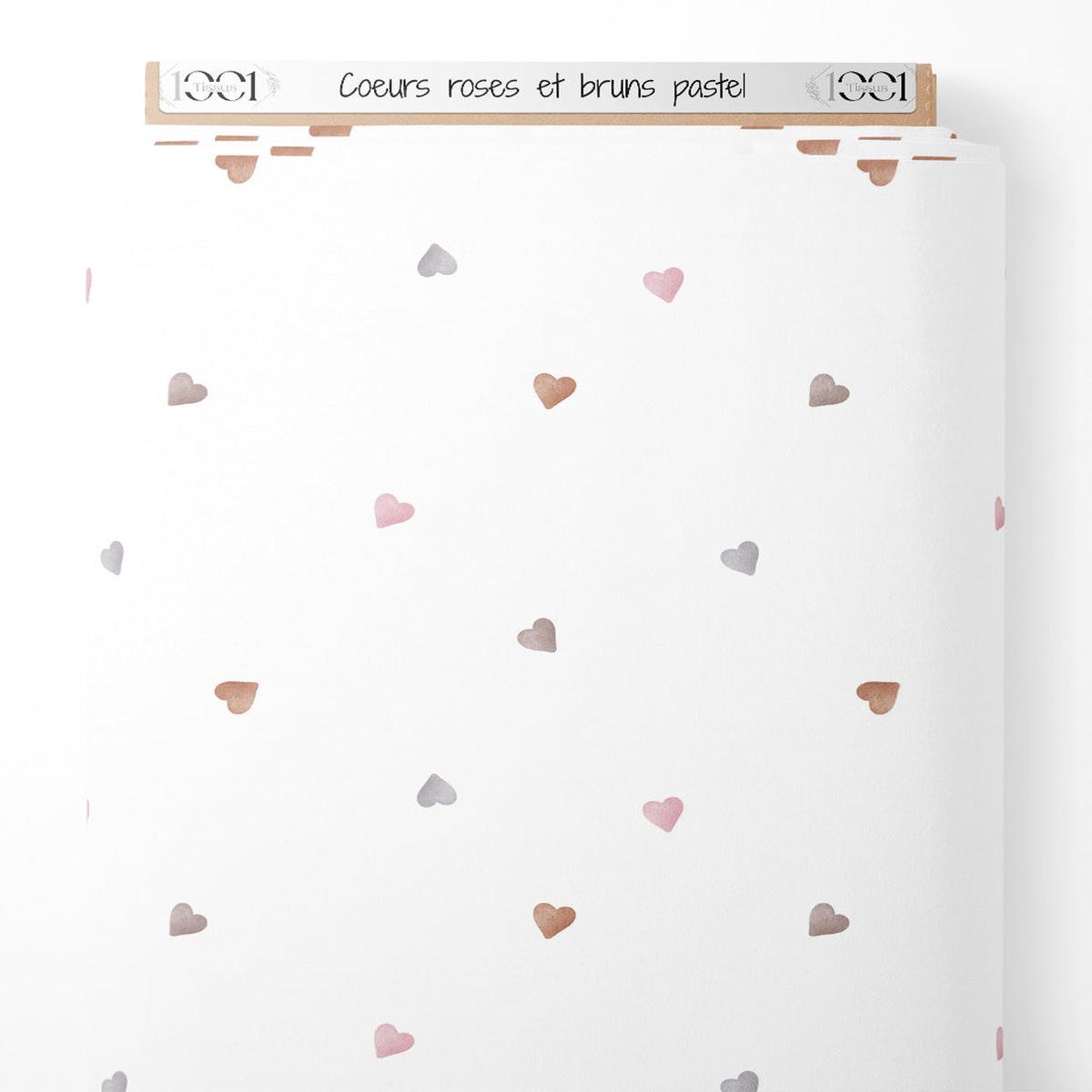 Tissu - Curs roses et bruns pastel