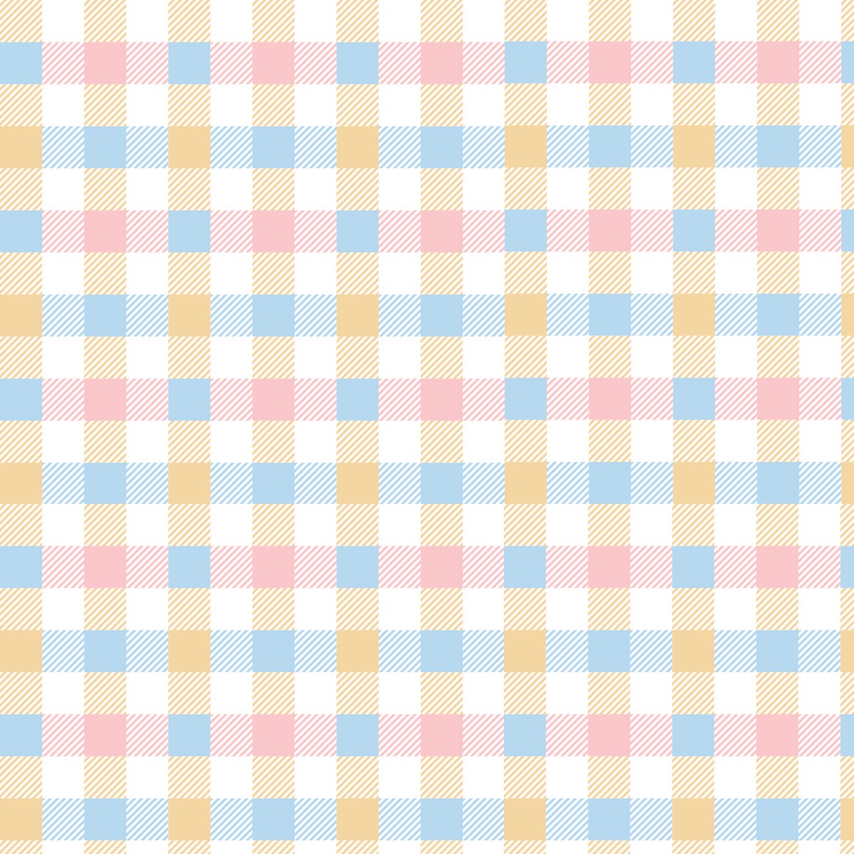 Pastel Gingham Stripe Fabric - Yellow