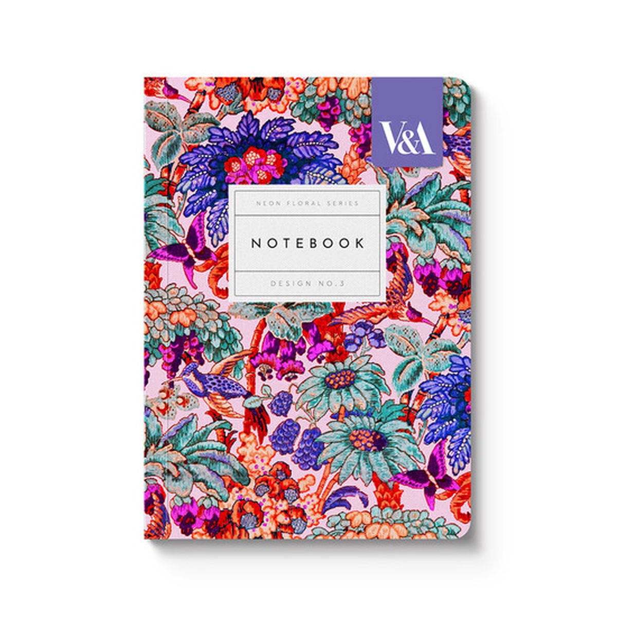 A6 Notebook - Neon Floral Coral Jungle