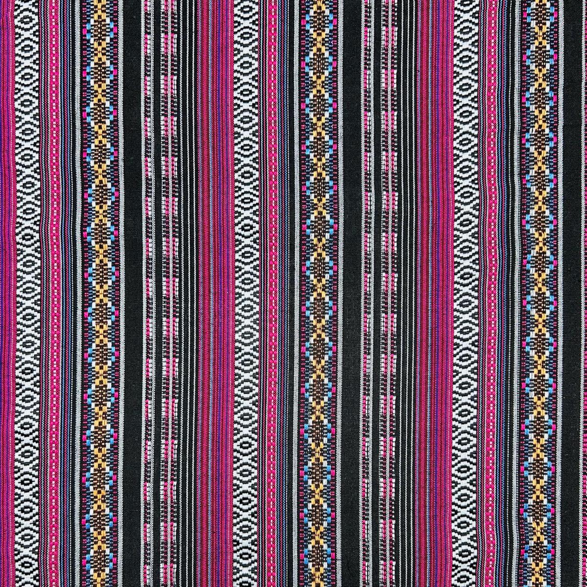 Midnight Fuchsia Tribal Print Recycled Jacquard Fabric