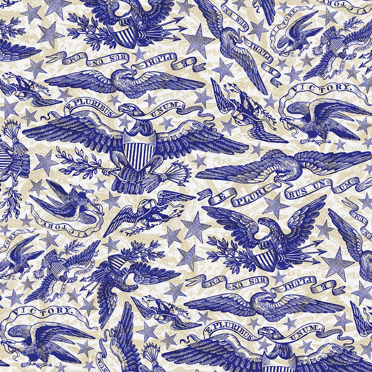 Eagles - Blue - Quilting Cotton