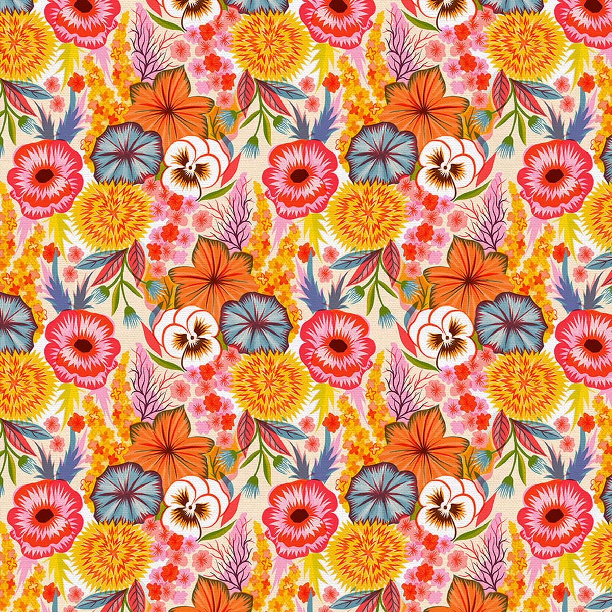 Flower Carpet - Cotton Sateen - 60"