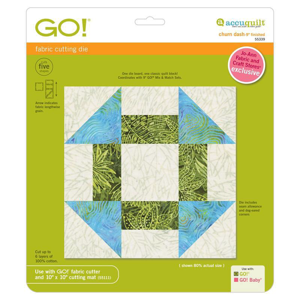 AccuQuilt Go Die Churn Dash 98243 Finished 55339