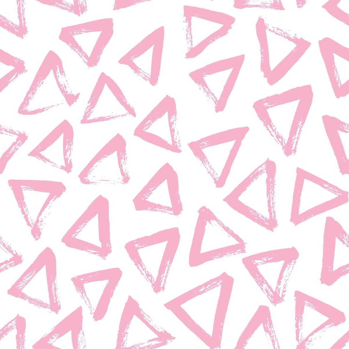 Hand Drawn Triangles Fabric - Cupid Pink